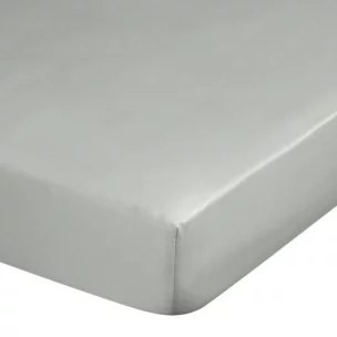 Prześcieradło z gumką 100x200 cm z satyny bawełnianej kolor jasnoszary 125 g/m2 DINA Diva Line