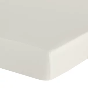 Prześcieradło z gumką 140x200 cm z bawełny kolor kremowy 105 g/m2 BASIC