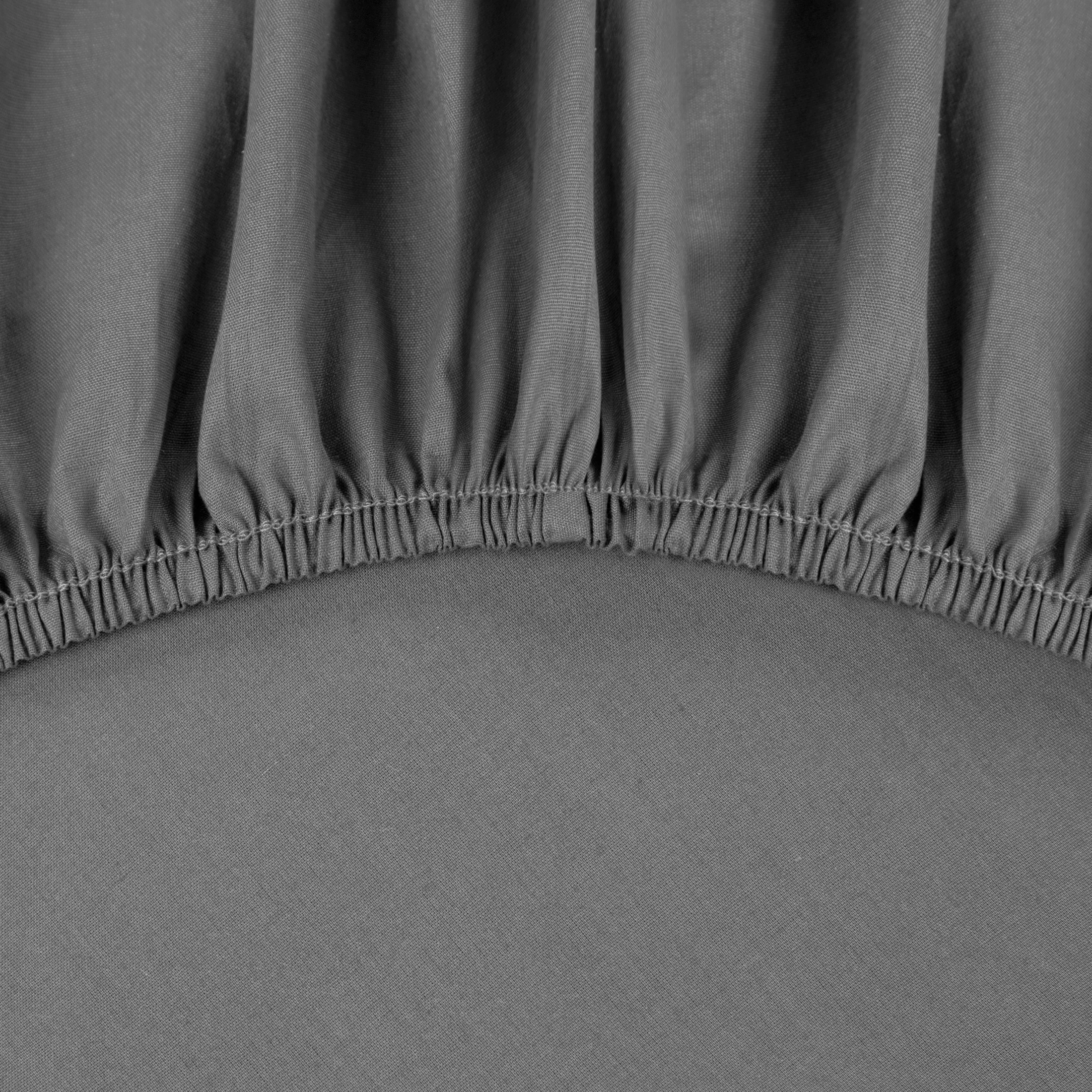 Prześcieradło z gumką 160x200 cm z bawełny kolor stalowy 105 g/m2 BASIC