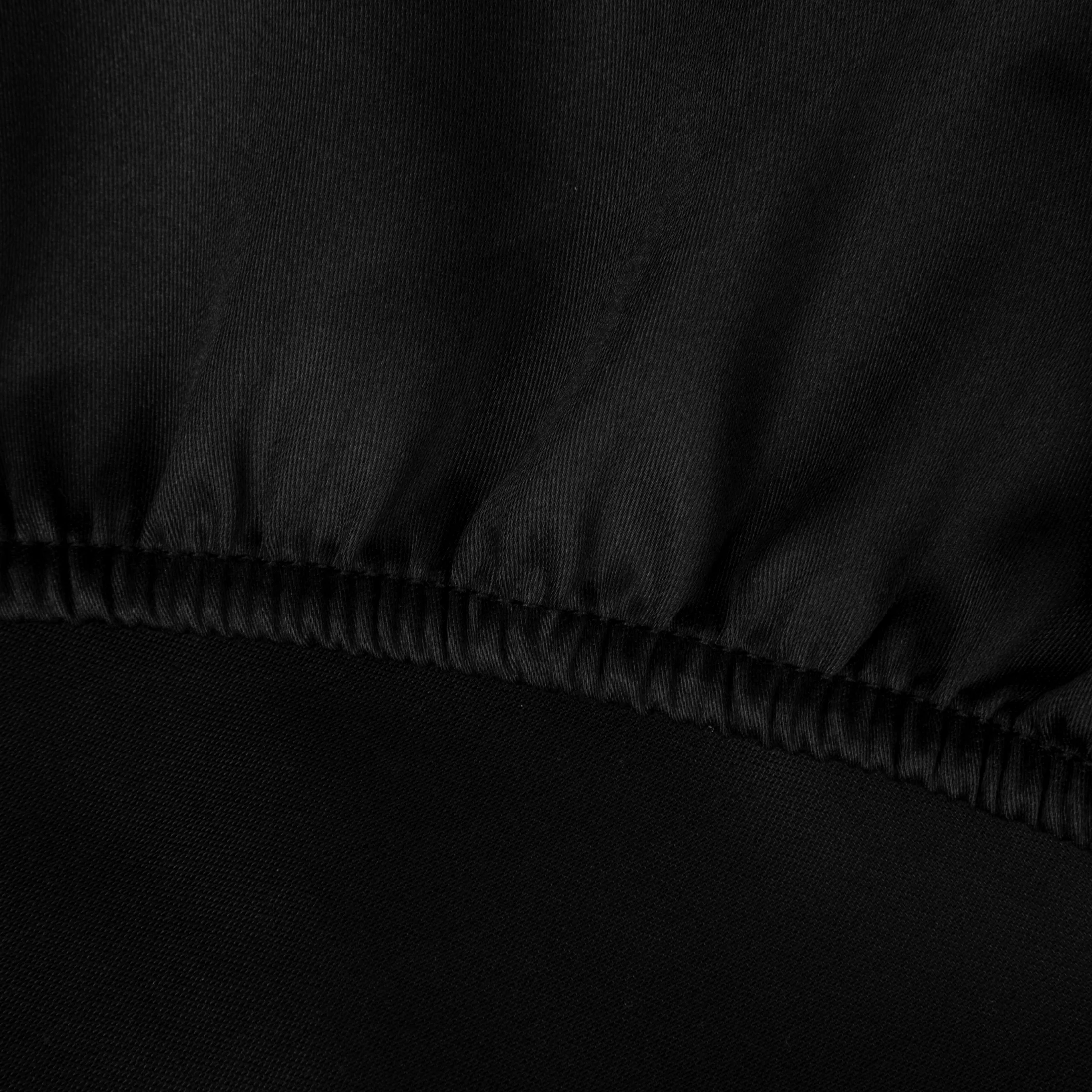 Prześcieradło z gumką 160x200 cm z satyny bawełnianej kolor czarny 125 g/m2 DINA Diva Line