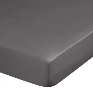 Prześcieradło z gumką 160x200 cm z satyny bawełnianej kolor stalowy 125 g/m2 DINA Diva Line