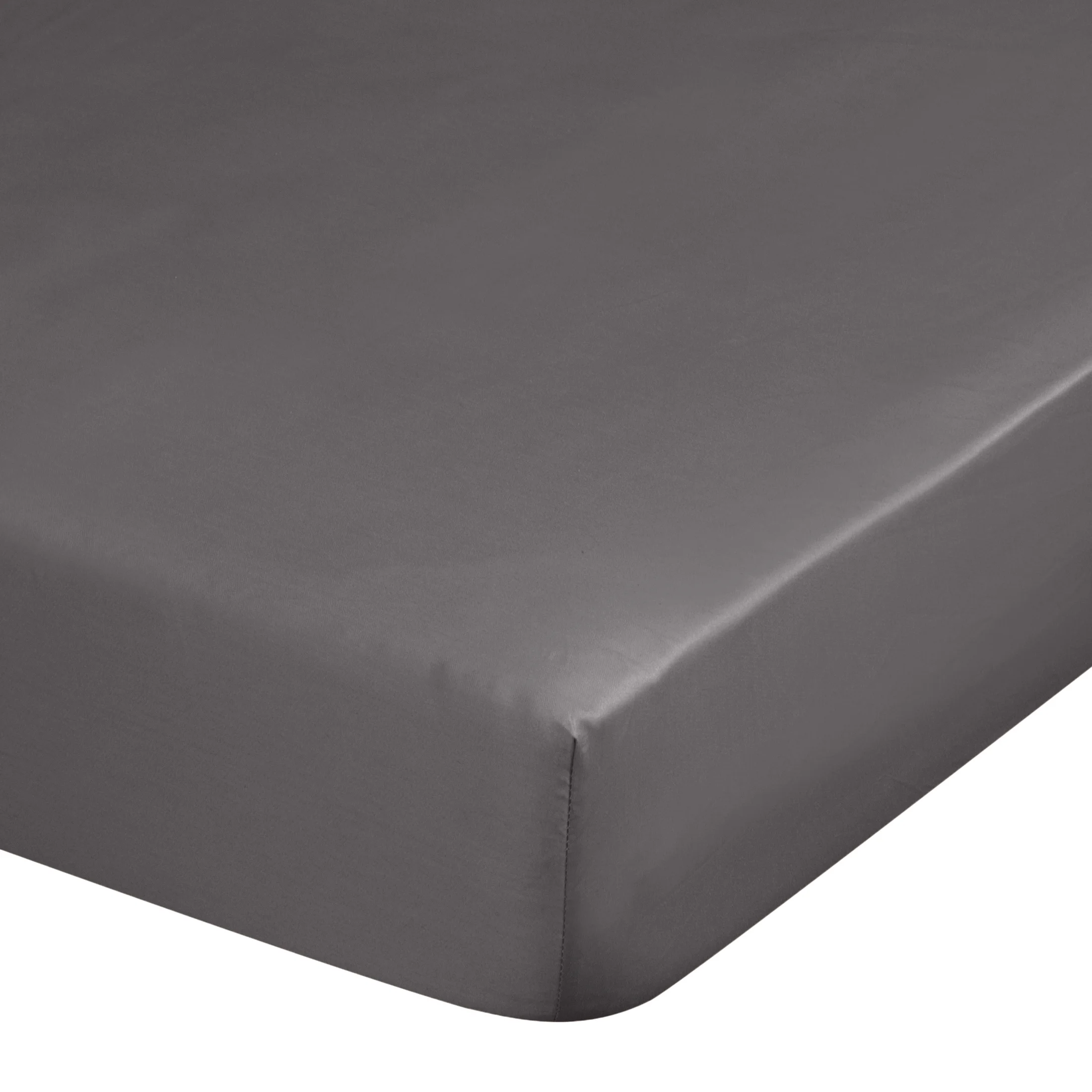 Prześcieradło z gumką 160x200 cm z satyny bawełnianej kolor stalowy 125 g/m2 DINA Diva Line