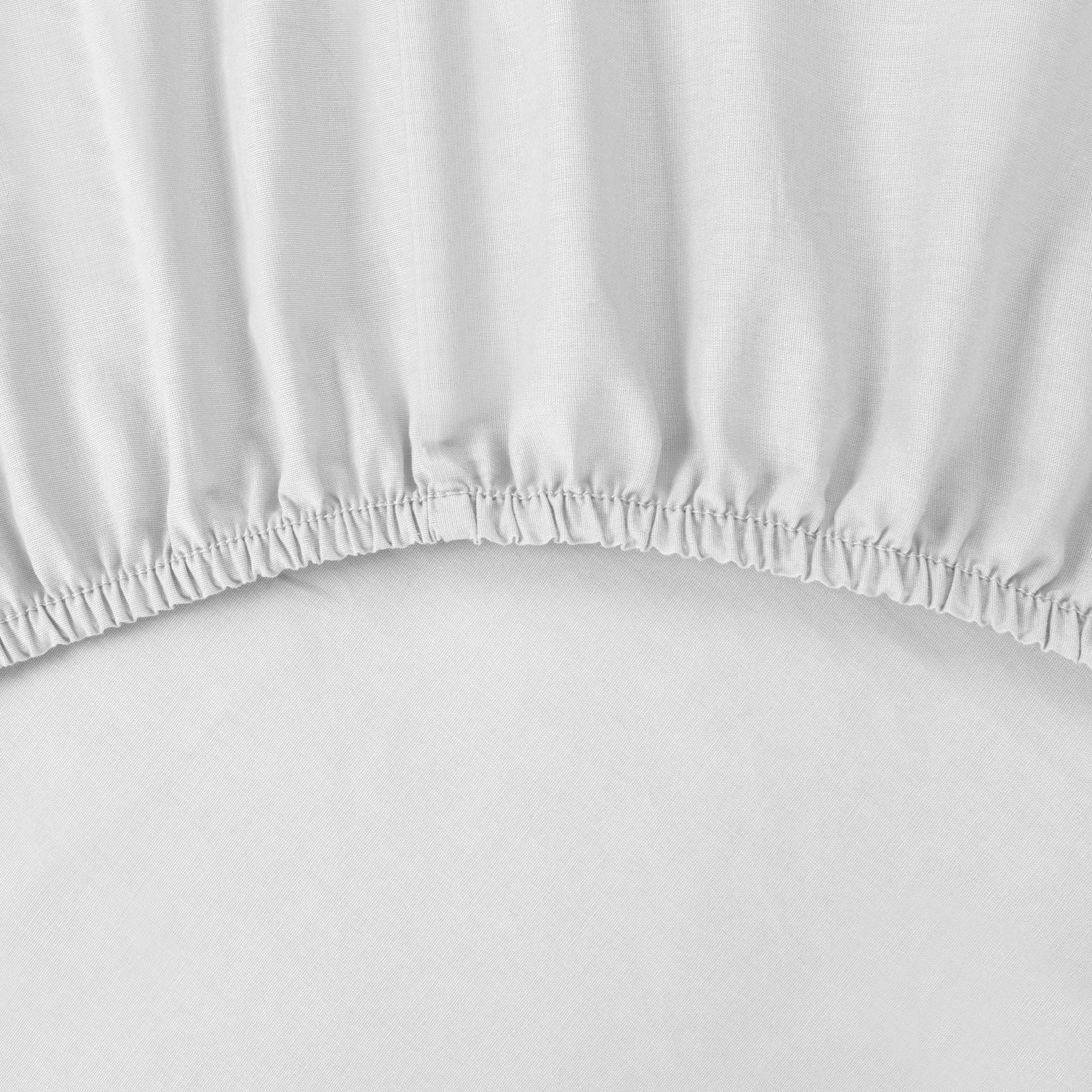 Prześcieradło z gumką 180x200 cm z bawełny kolor biały 105 g/m2 BASIC