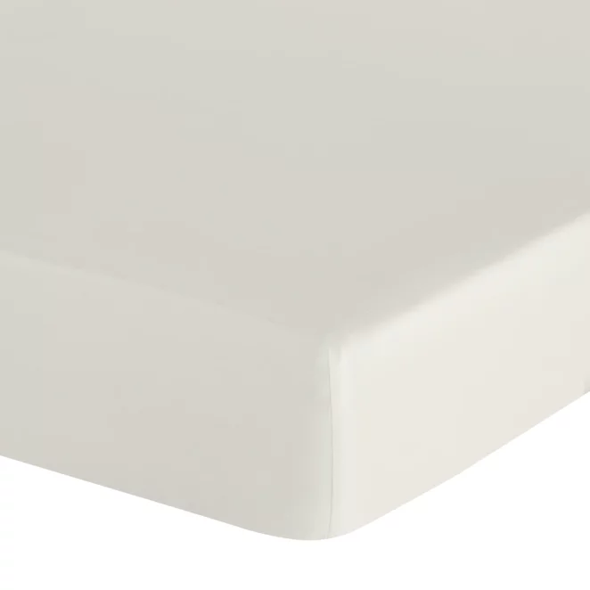 Prześcieradło z gumką 180x200 cm z bawełny kolor kremowy 105 g/m2 BASIC