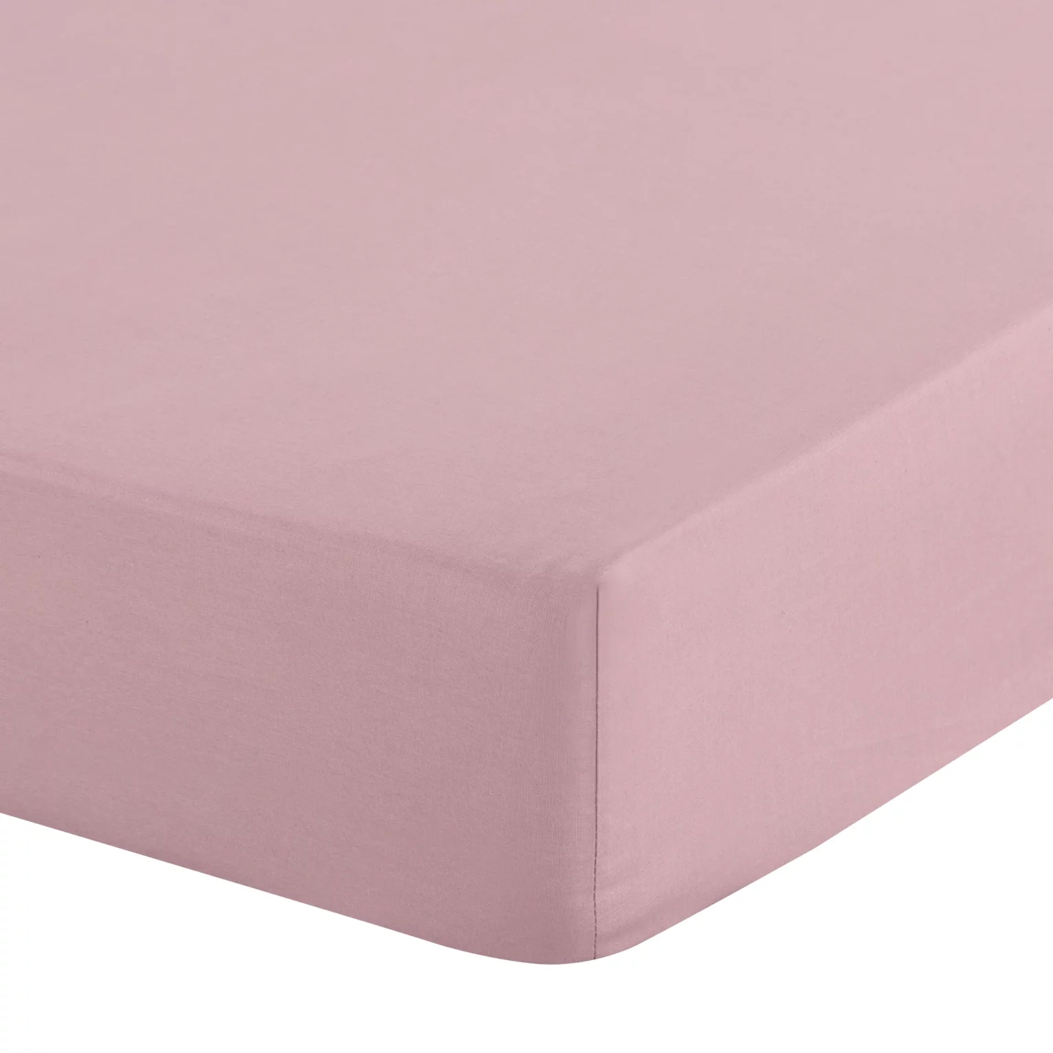 Prześcieradło z gumką 180x200 cm z bawełny kolor pudrowo różowy 105 g/m2 BASIC