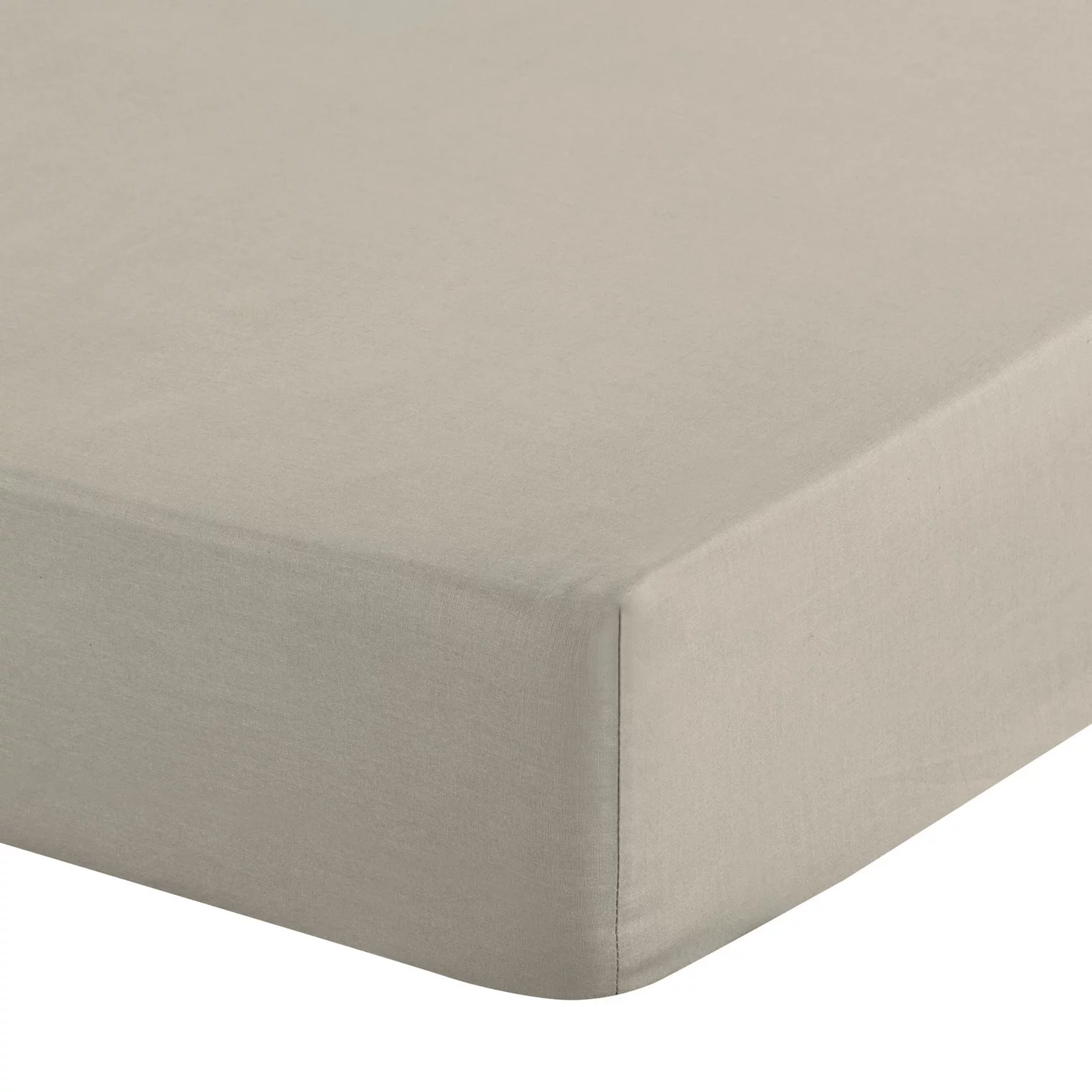 Prześcieradło z gumką 220x200 cm z bawełny kolor beżowy 105 g/m2 BASIC