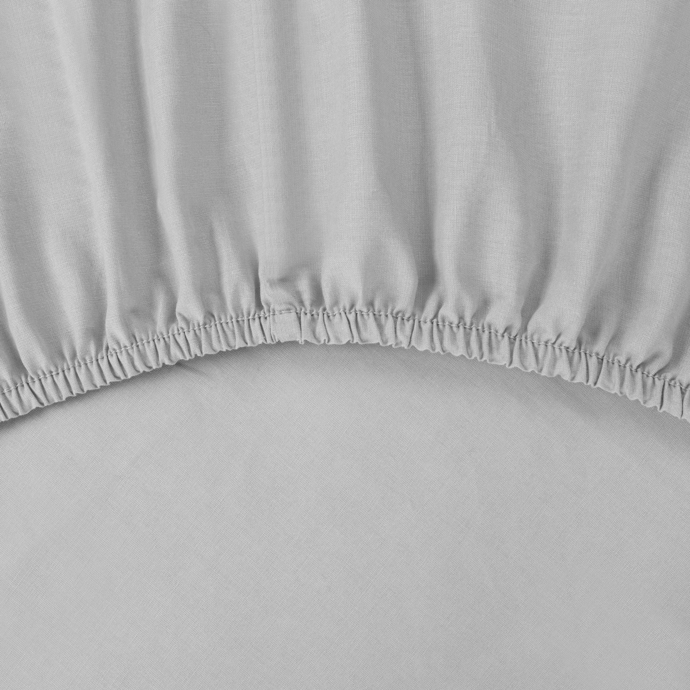 Prześcieradło z gumką 220x200 cm z bawełny kolor srebrny 105 g/m2 BASIC