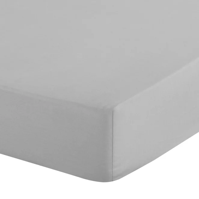 Prześcieradło z gumką 220x200 cm z bawełny kolor srebrny 105 g/m2 BASIC