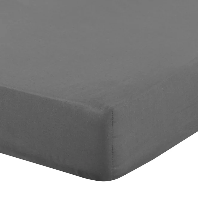Prześcieradło z gumką 220x200 cm z bawełny kolor stalowy 105 g/m2 BASIC