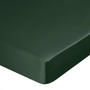 Prześcieradło z gumką 220x200 cm z satyny bawełnianej kolor ciemnozielony 125 g/m2 DINA Diva Line