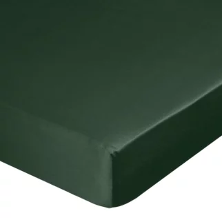 Prześcieradło z gumką 220x200 cm z satyny bawełnianej kolor ciemnozielony 125 g/m2 DINA Diva Line