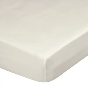 Prześcieradło z gumką 220x200 cm z satyny bawełnianej kolor kremowy 125 g/m2 DINA Diva Line