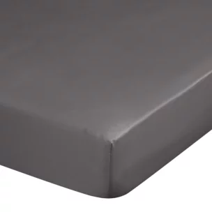 Prześcieradło z gumką 220x200 cm z satyny bawełnianej kolor stalowy 125 g/m2 DINA Diva Line