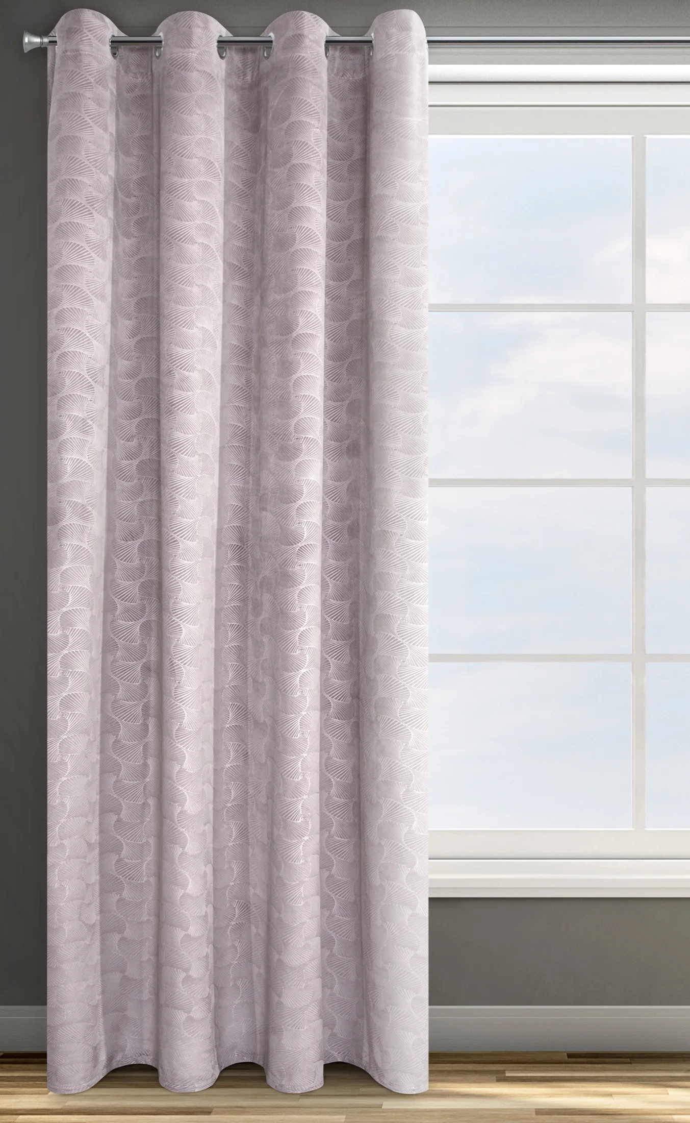 DESIGN 91 Zasłona z welwetu z geometrycznym wytłaczanym wzorem, gramatura 270 g/m2