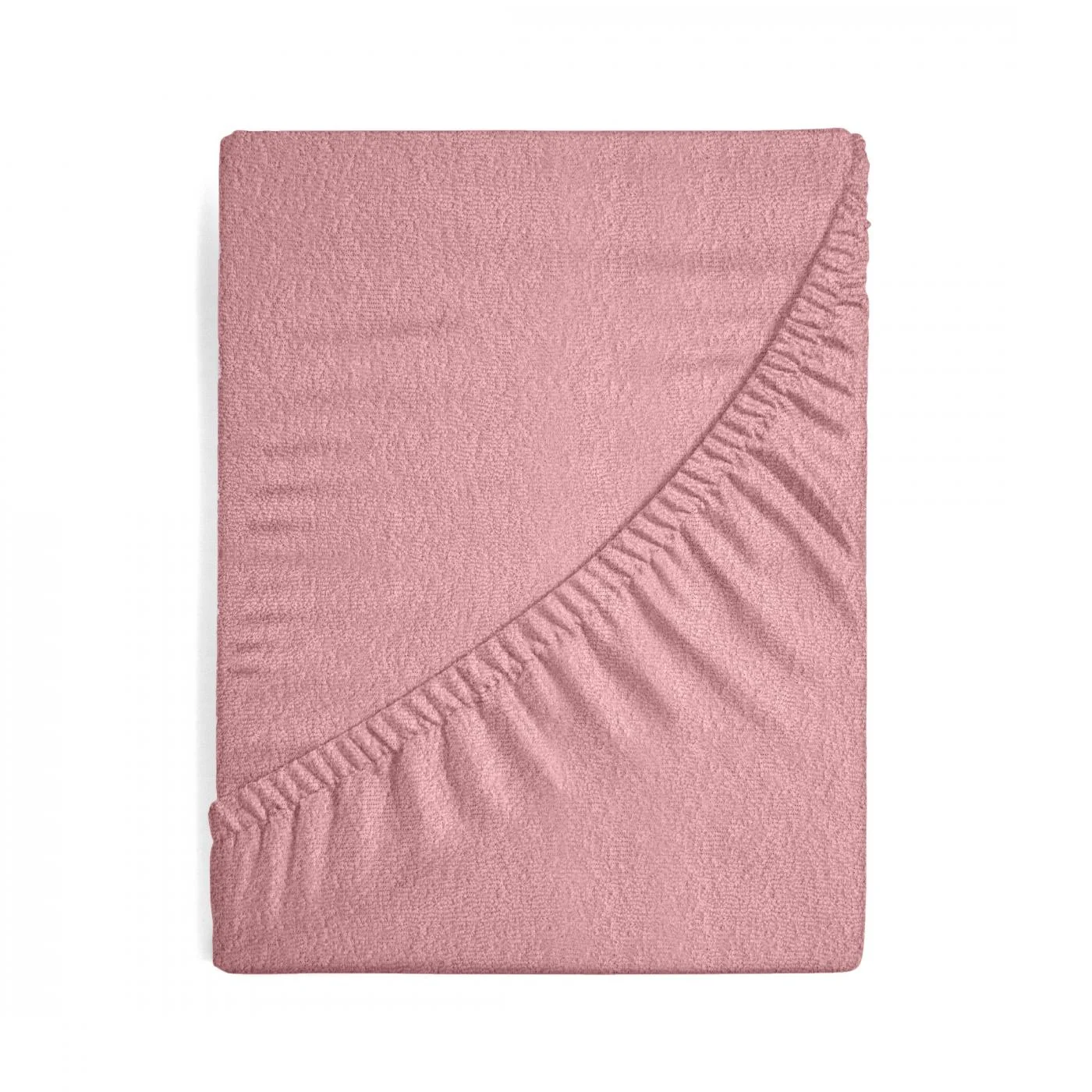 Prześcieradło frotte z gumką 220x200 cm z bawełny kolor pudrowy róż 170 g/m2 Design 91