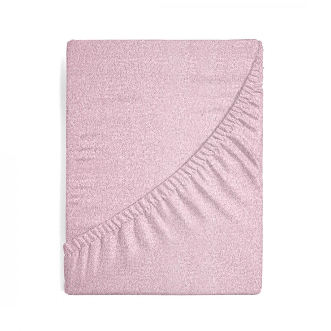 Prześcieradło frotte z gumką 220x200 cm z bawełny kolor pudrowy róż 170 g/m2 Design 91