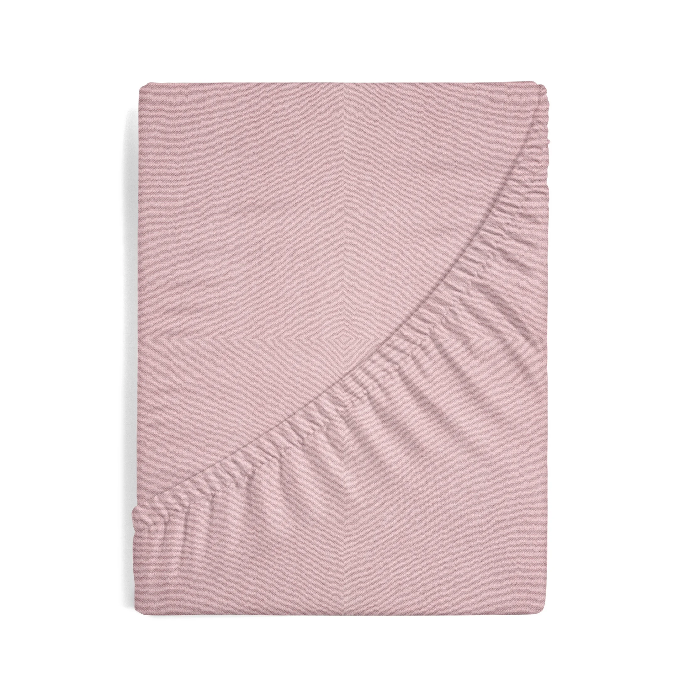 Prześcieradło jersey z gumką 220x200 cm z bawełny kolor pudrowy róż 125 g/m2 Design 91