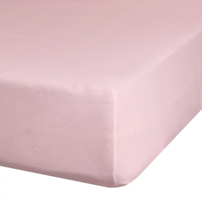 Prześcieradło jersey z gumką 90x200 cm z bawełny kolor pudrowy róż 125 g/m2 Design 91