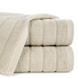 Ręcznik do rąk 30x50 cm bawełniany kolor beżowy z lśniącymi paseczkami 500 g/m2 DALI