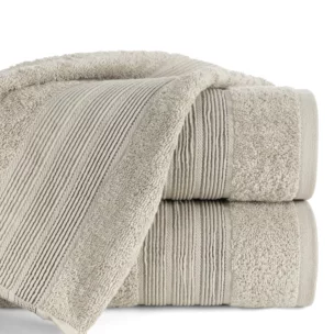 Ręcznik do rąk 30x50 cm bawełniany kolor beżowy w poziome paseczki 500 g/m2 VERANO