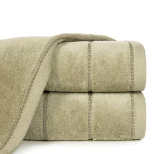 Ręcznik do rąk 30x50 cm bawełniany kolor beżowy z welwetową ozdobną bordiurą 500 g/m2 MARI