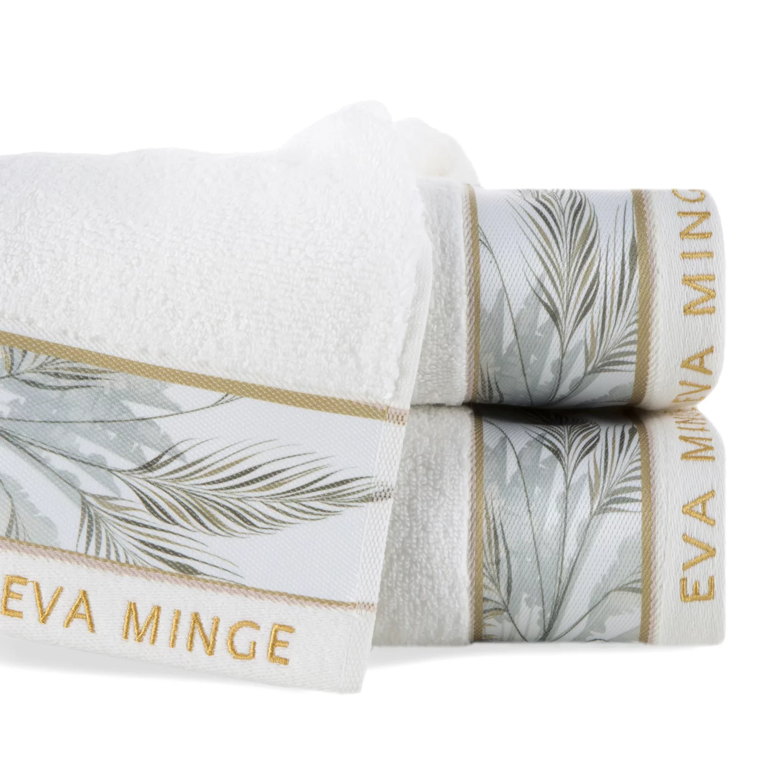 Ręcznik do rąk 30x50 cm bawełniany kolor biały z designerską bordiurą 500 g/m2 EVA 17 Eva Minge