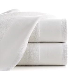 Ręcznik do rąk 30x50 cm bawełniany kolor biały z koronkową bordiurą 500 g/m2 EMI