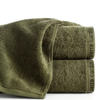 Ręcznik do rąk 30x50 cm bawełniany kolor ciemnooliwkowy z żakardową bordiurą 430 g/m2 EVI Pierre Cardin
