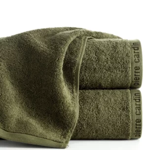 Ręcznik do rąk 30x50 cm bawełniany kolor ciemnooliwkowy z żakardową bordiurą 430 g/m2 EVI Pierre Cardin