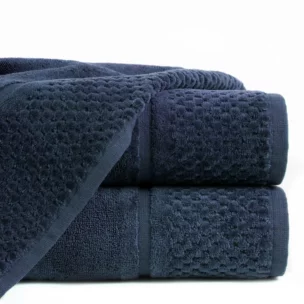 Ręcznik do rąk 30x50 cm bawełniany kolor granatowy z efektowną bordiurą 550 g/m2 IBIZA