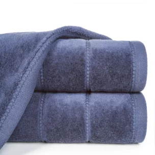 Ręcznik do rąk 30x50 cm bawełniany kolor granatowy z welwetową ozdobną bordiurą 500 g/m2 MARI