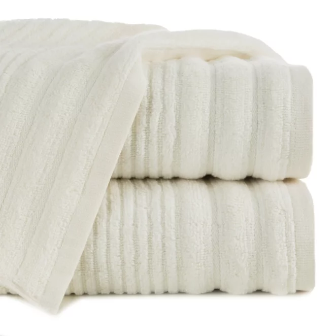 Ręcznik do rąk 30x50 cm bawełniany kolor kremowy w prążki 400 g/m2 SAMMY