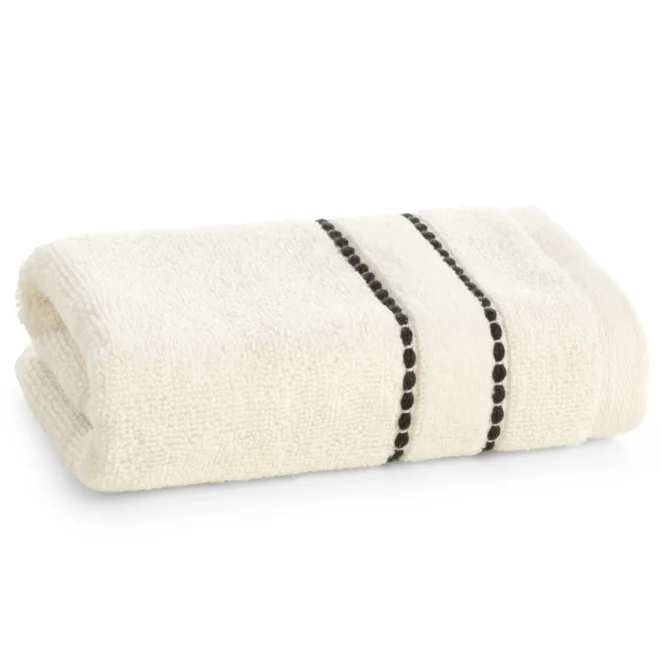 Ręcznik do rąk 30x50 cm bawełniany, kolor kremowy, ze stebnowaną bordiurą 500 g/m² NELLY