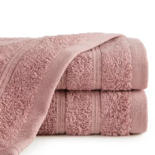 Ręcznik do rąk 30x50 cm bawełniany kolor pudrowy w błyszczące paseczki AMIRA