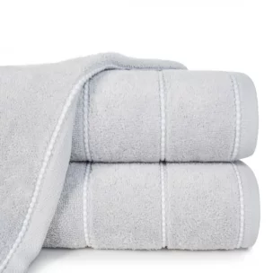 Ręcznik do rąk 30x50 cm bawełniany kolor srebrny z welwetową bordiurą 500 g/m2 MARI