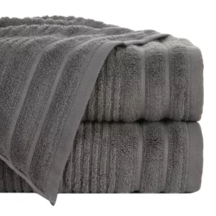 Ręcznik do rąk 30x50 cm bawełniany kolor stalowy w prążki 400 g/m2 SAMMY