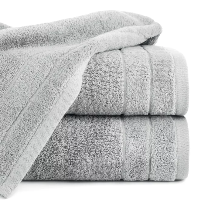 Ręcznik do rąk 30x50 cm bawełniany kolor stalowy z welwetową bordiurą 500 g/m2 DAMLA