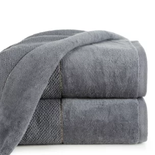 Ręcznik do rąk 30x50 cm bawełniany kolor stalowy z welwetową bordiurą 550 g/m2 ARIA