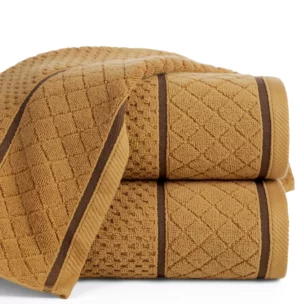 Ręcznik do rąk 30x50 cm bawełniany zero twist miodowy o ryżowej strukturze 550 g/m2 FAVORI