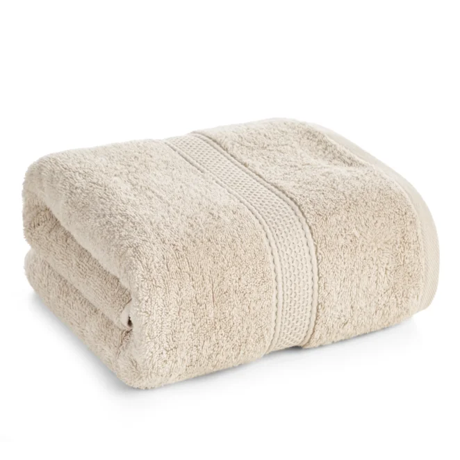 Ręcznik do rąk 30x50 cm z bawełny egipskiej kolor beżowy z ozdobną bordiura 600 g/m2 MINDY - Eurofirany Premium