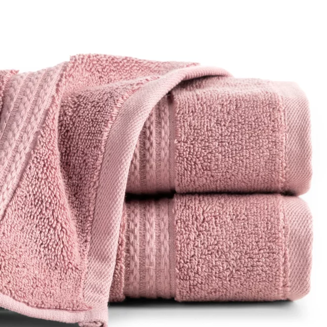 Ręcznik do rąk 30x50 cm z bawełny egipskiej kolor pudrowy z ozdobną bordiurą 610 g/m2 EGIPT