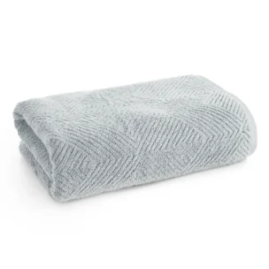 Ręcznik do rąk 30x50 cm z bawełny egipskiej kolor srebrny z wytłaczanym geometrycznym wzorem AURELIA