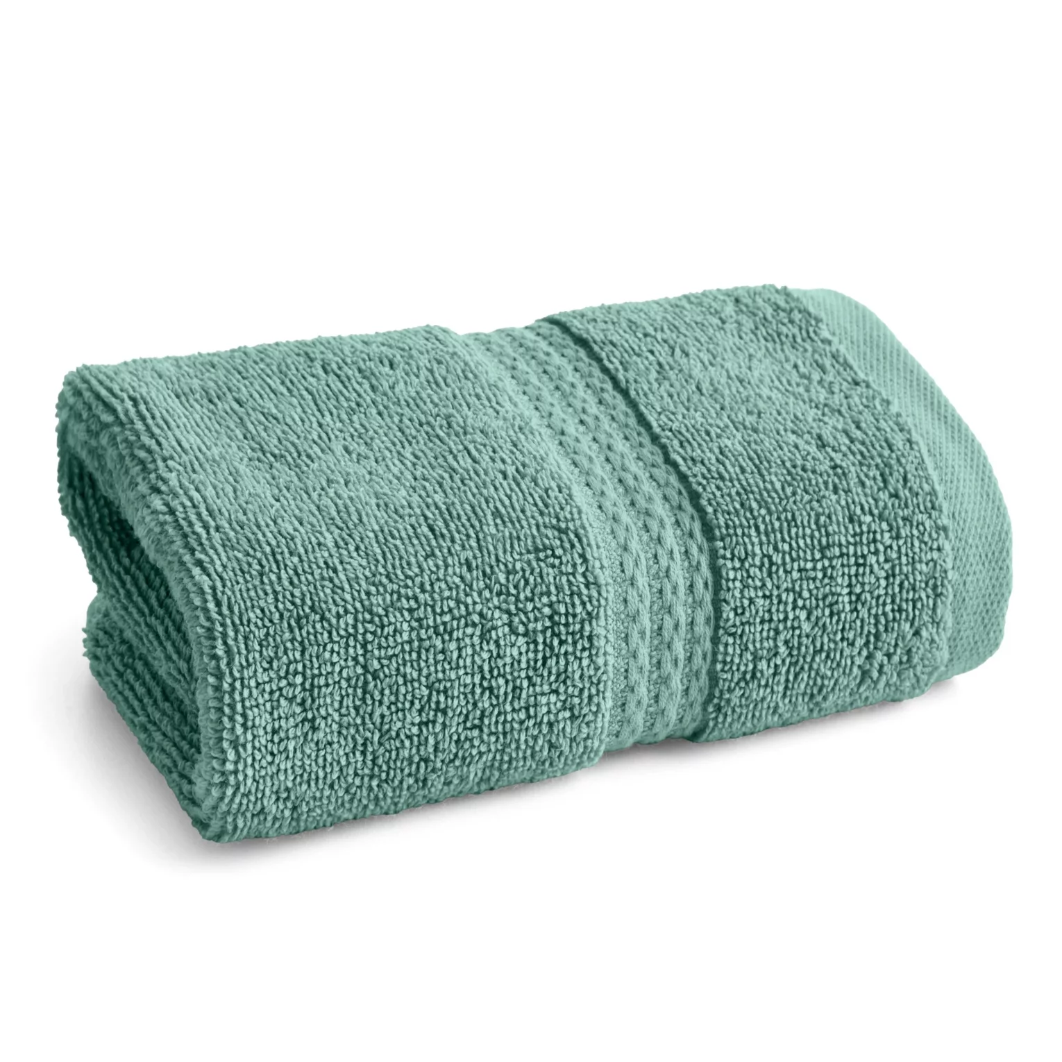 Ręcznik do rąk 30x50 cm z bawełny egipskiej kolor szałwiowy z ozdobną bordiurą 610 g/m2 EGIPT