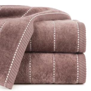 Ręcznik kąpielowy 50x90 cm bawełniany kolor ciemnoróżowy z welurową bordiurą 500 g/m2 ELZA