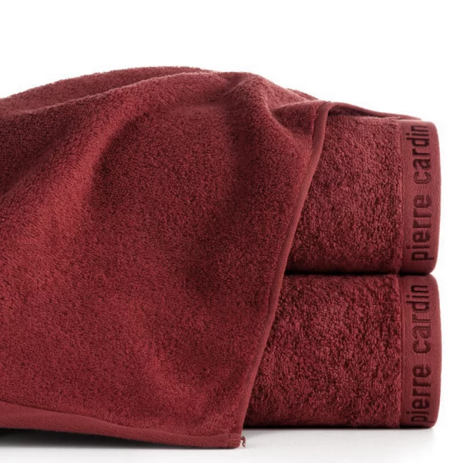 Ręcznik kąpielowy 50x90 cm bawełniany kolor ceglasty z żakardową bordiurą 430 g/m2 EVI Pierre Cardin