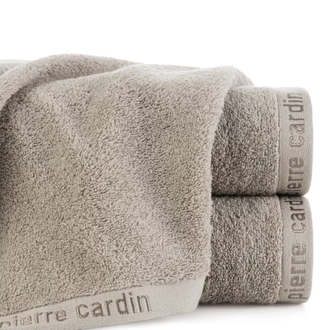 Ręcznik kąpielowy 50x90 cm bawełniany kolor ciemnobeżowy z żakardową bordiurą 430 g/m2 EVI Pierre Cardin
