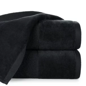 Ręcznik  kąpielowy 50x90 cm bawełniany kolor czarny zdobiony welwetową bordiurą  500 g/m2 FERO
