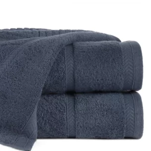 Ręcznik kąpielowy 50x90 cm bawełniany kolor granatowy ze wzorem zygzaka 500 g/m2 KALIA Reina Line