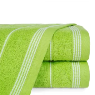 Ręcznik kąpielowy 50x90 cm bawełniany kolor jasnozielony ze stębnowaną bordiurą 500 g/m2 MIRA