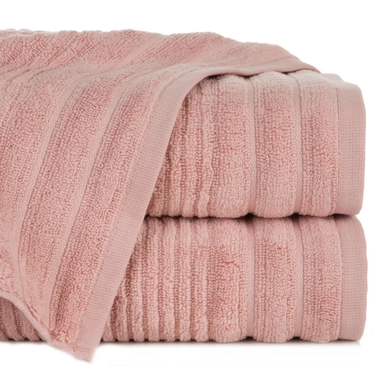 Ręcznik kąpielowy 50x90 cm bawełniany kolor pudrowy w prążki 400 g/m2 SAMMY
